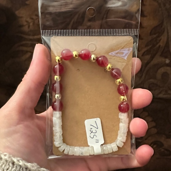 Rainbow moonstone with Agate bracelet stretchy handmade - Picture 5 of 5